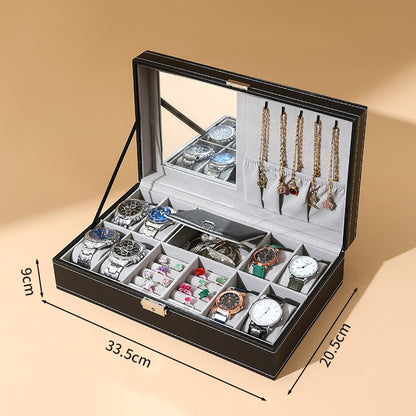 Black leather sunroof with lock watch storage box