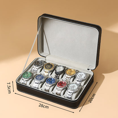 Black leather sunroof with lock watch storage box